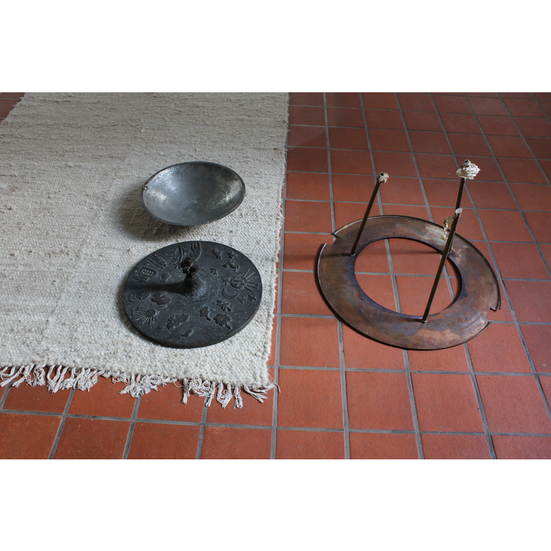 the cover, the baptismal dish and the insert to support the dish [the latter upsidedown]