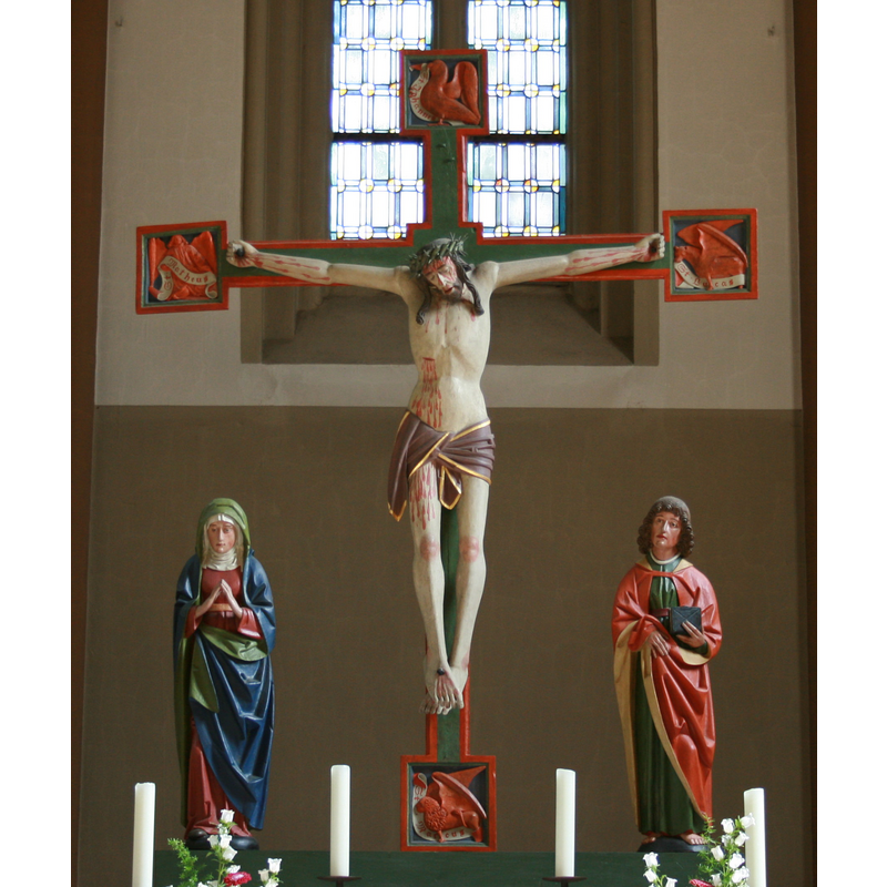 the 15thC reredos was set up as altar retable in 1939
