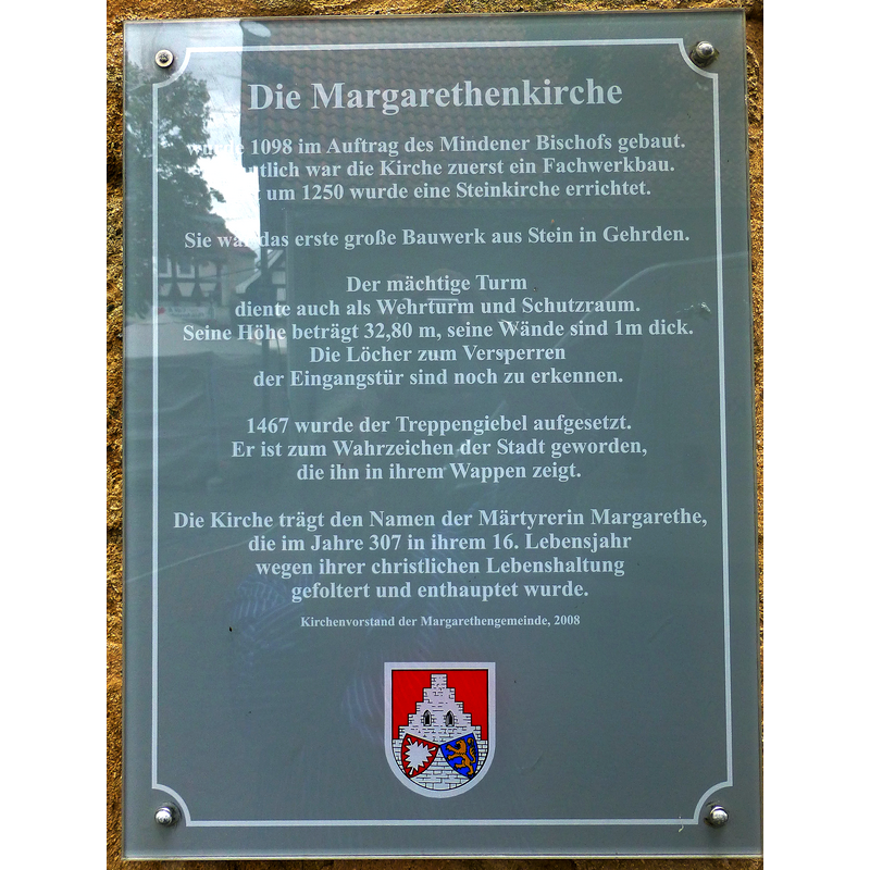 a plaque outside the church