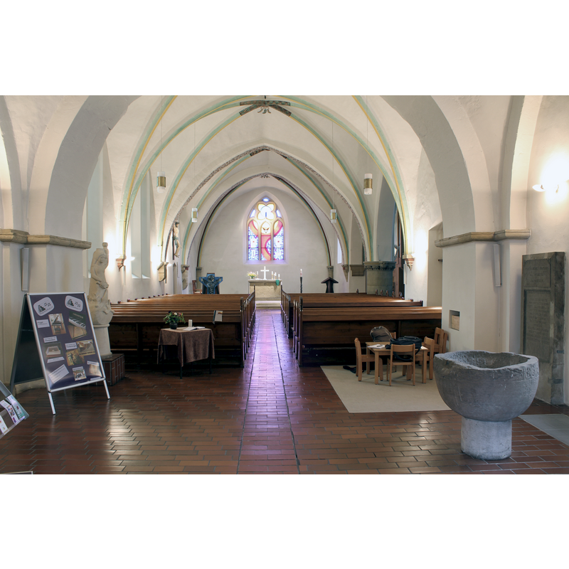 the medieval font in the foreground