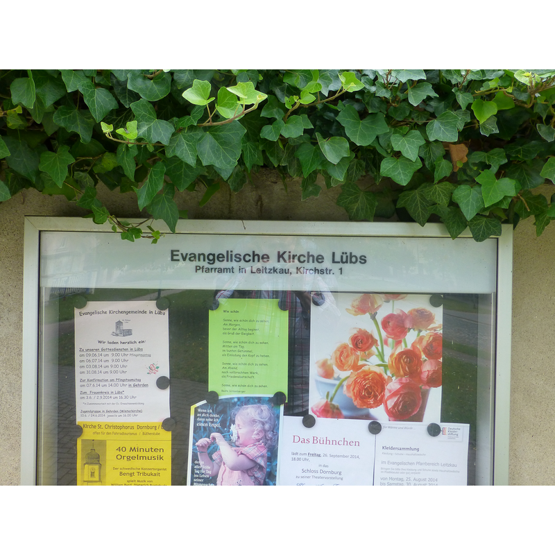 by the church entrance