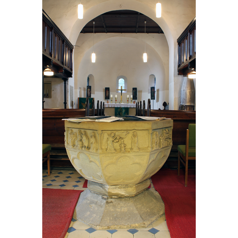at the west end of the nave