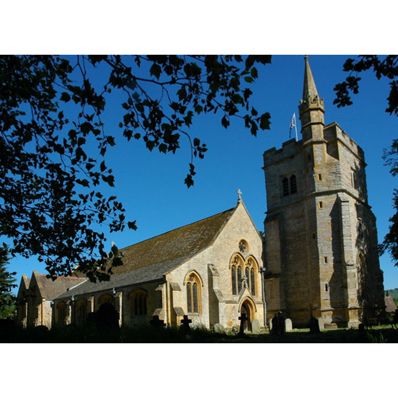 Source caption: "Birlingham church is dedicated to St James, here it is viewed from the north-west. The church was entirely rebuilt in 1871-2 by Benjamin Ferry, apart from the 15th century tower."