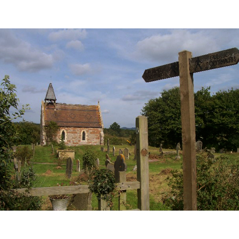 Source caption: "Knightwick Chapel. Dedicated to St Mary. The old church was pulled down in 1879 and a chapel built on the site"