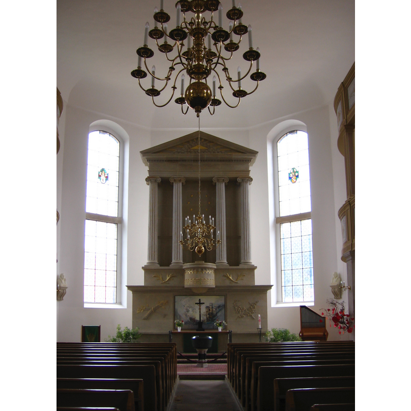 the font is visible in the presbitery