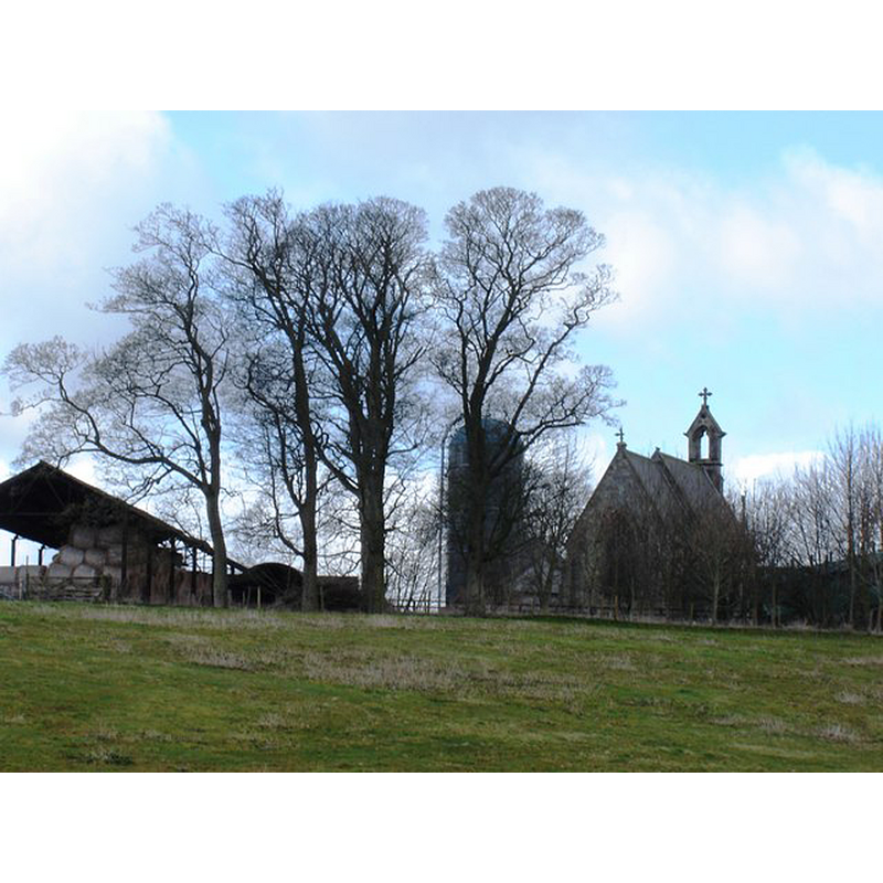 Source caption: "There cannot be many Church Farms where the church is in the farmyard."