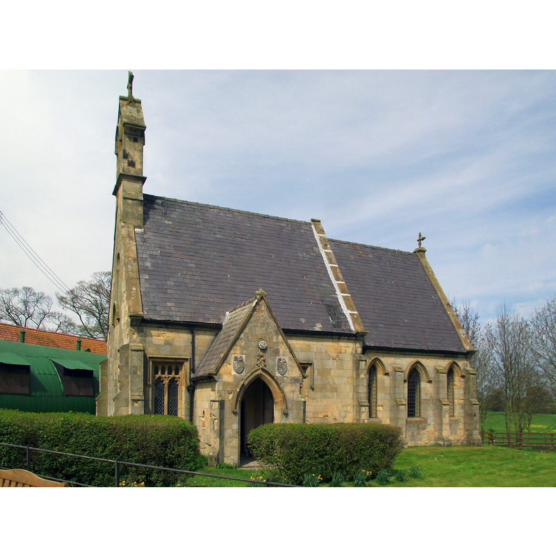 Source caption: "St Mary's Church is sited within the farmyard of Church Farm and Cowlam Manor. It is a medieval church but Cowlam is a deserted medieval village. The church was restored in 1852 to designs by Mary Sykes so is classed as a Sykes Church, so called because between 1856 and 1913 Sir Tatton Sykes I (1772-1863) and Sir Tatton Sykes II (1826-1913) of Sledmere built, rebuilt or restored 18 churches in East Yorkshire, mostly on the Yorkshire Wolds."