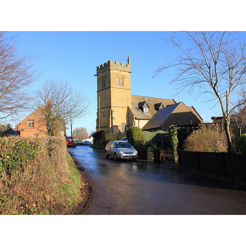 Source caption: "The original building was fifteenth century, but never consecrated, and was used as Almshouses until the nineteenth century. Between 1861 - 1862 it was restored under the direction of W.J. Hopkins. In 1975 it was sold for conversion to three properties."