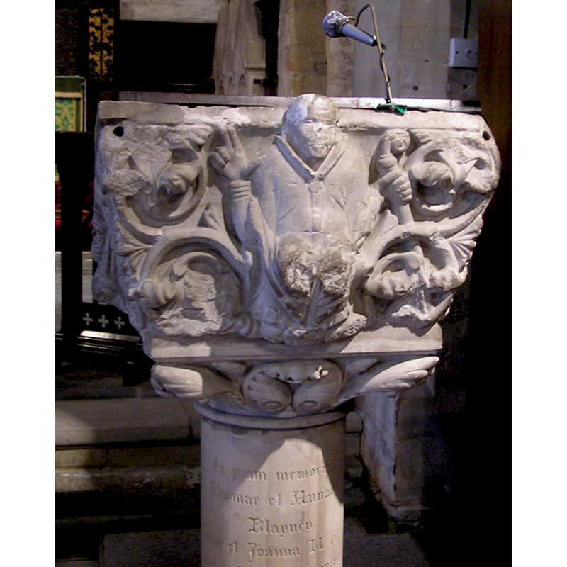 the C12 marble lectern from Evesham; on a C19 base