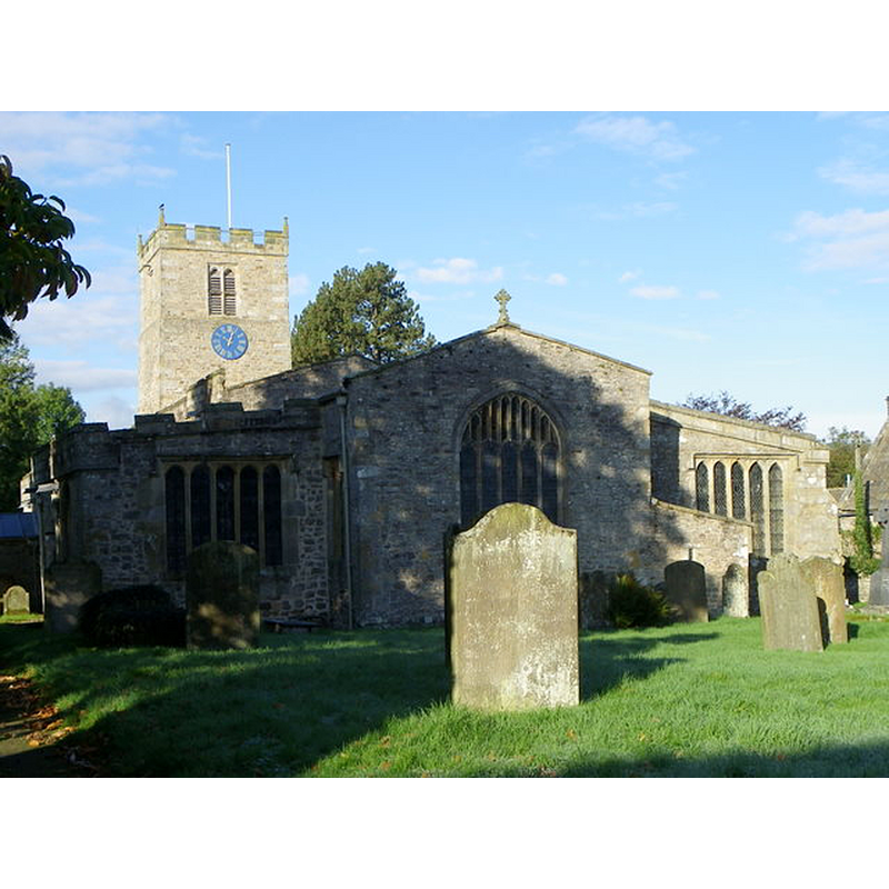 Source caption: "St Andrew's Church, Grinton. The church, which is Grade 1 listed, has its origins in the 12th century, with restoration by Searle Hicks of Newcastle-upon-Tyne taking place in 1896. The church is known as the Cathedral of the Dales."