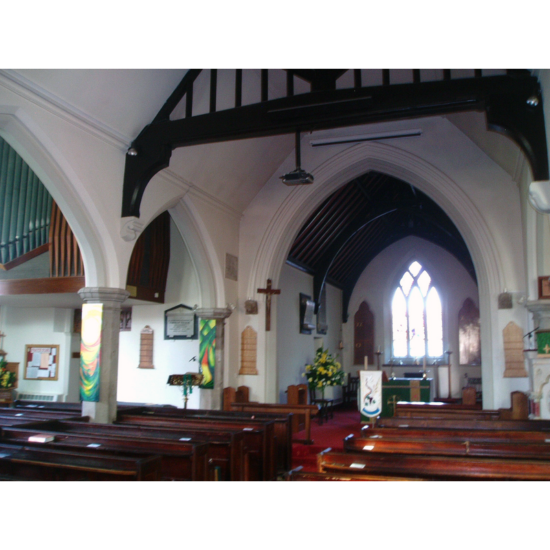 northeast, more accurately, across the north aisle on the left