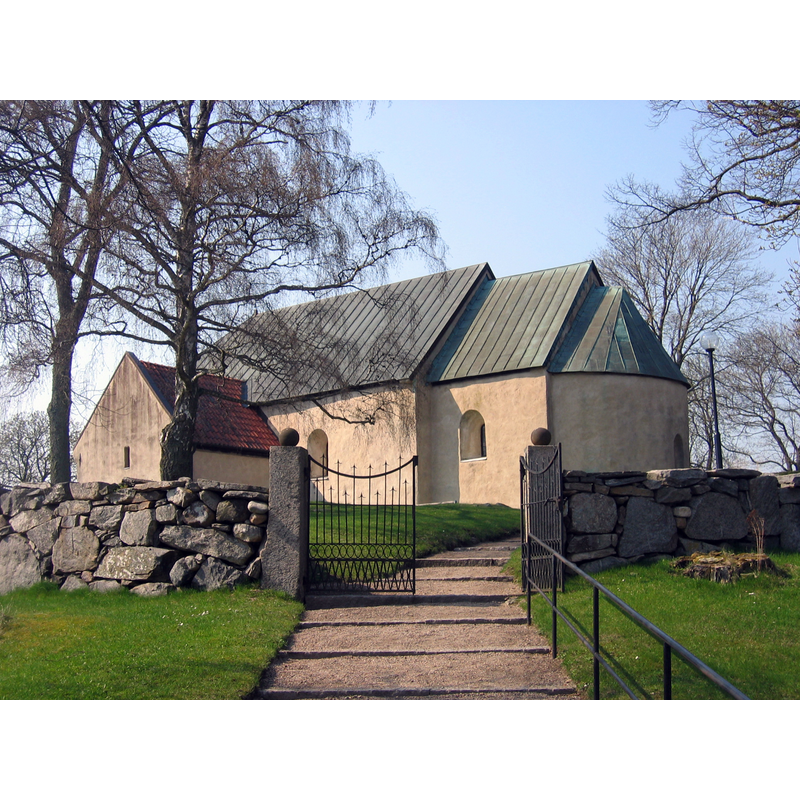 the old medieval church restored in the late 1920s