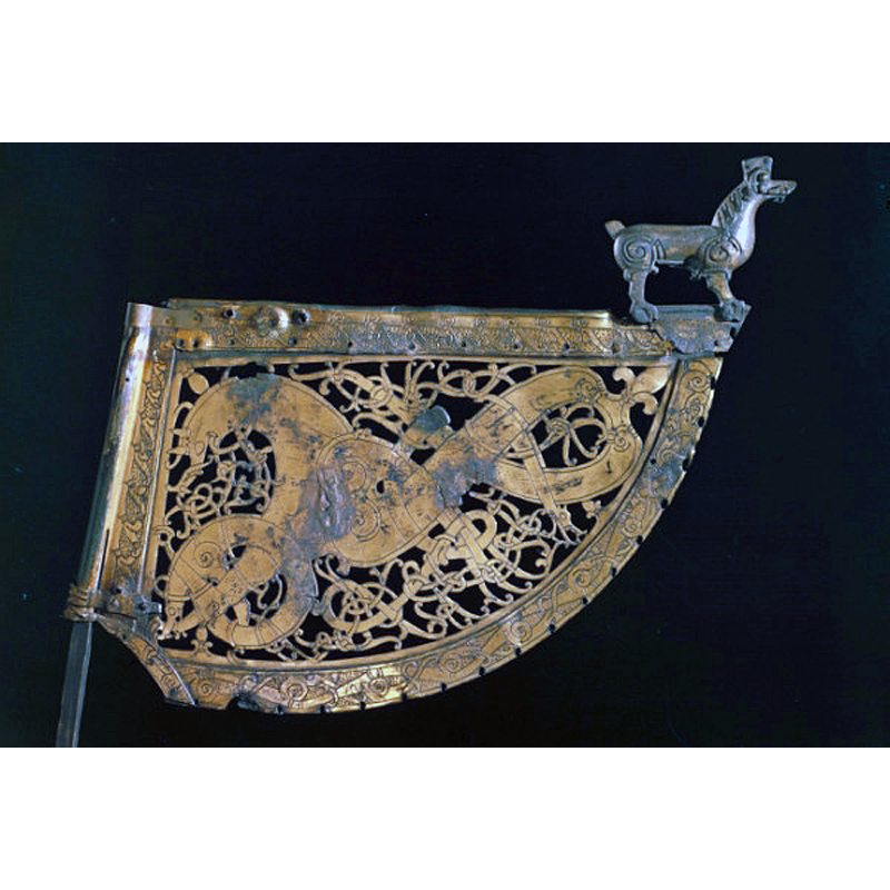 the old weathervane from Söderala kyrka, now in the Statens historiska museet, Stockholm. May have been originally from a ship. 11thC?