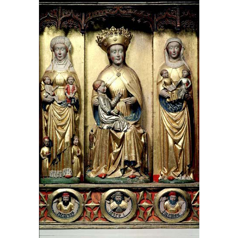 Source caption: "Altarskåp av lövträ. Upphovsman: Haaken Gulleson [...] 1500-talets första fjärdedel" [originally from Söderala  kyrka; now in Hälsinglands museum, Hudiksvall (inv.nr. 9895)]