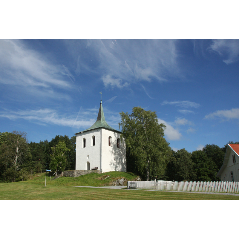 the detached bell tower; the building on the right is probably the 'prästgaard' [rectory / vicary]