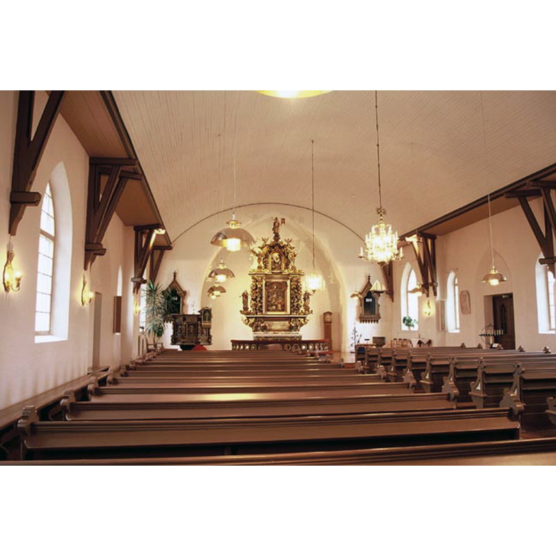 the top of the font is visible at the east end, in the chancel, right [south] side