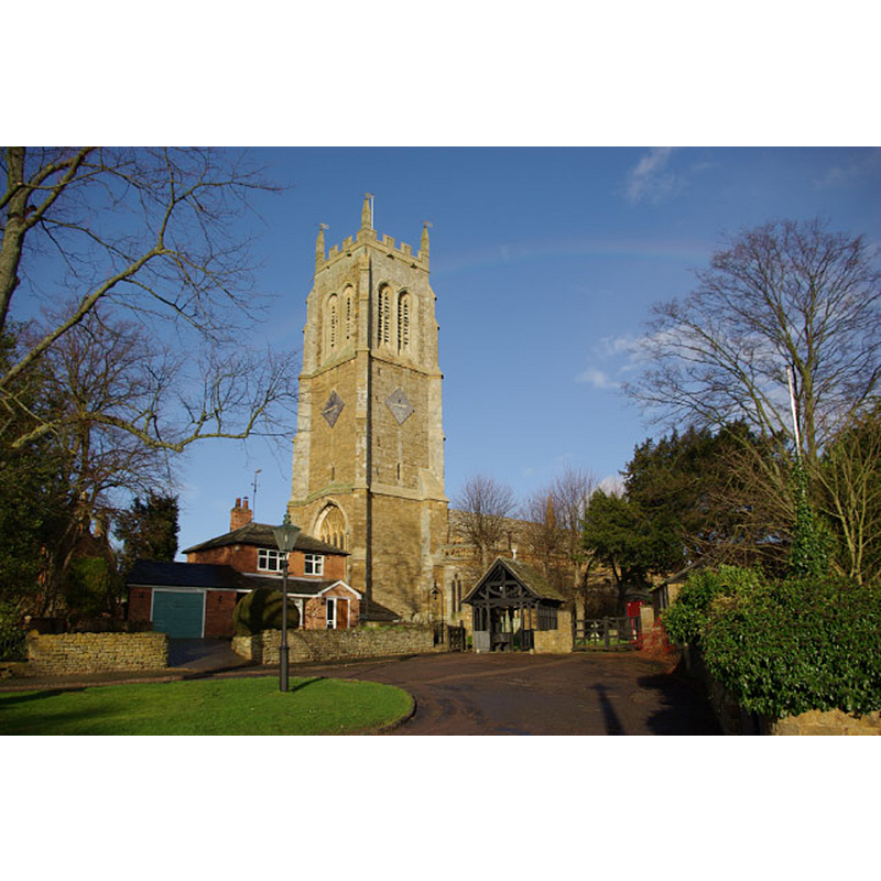 Source caption: "Lower Brailes Church. This imposing church,dedicated to St George, is sometimes referred to as the 'Cathedral of the Feldon'. The Feldon is a name given to the southern part of Warwickshire where the countryside was historically more open than the Forest of Arden in the north."