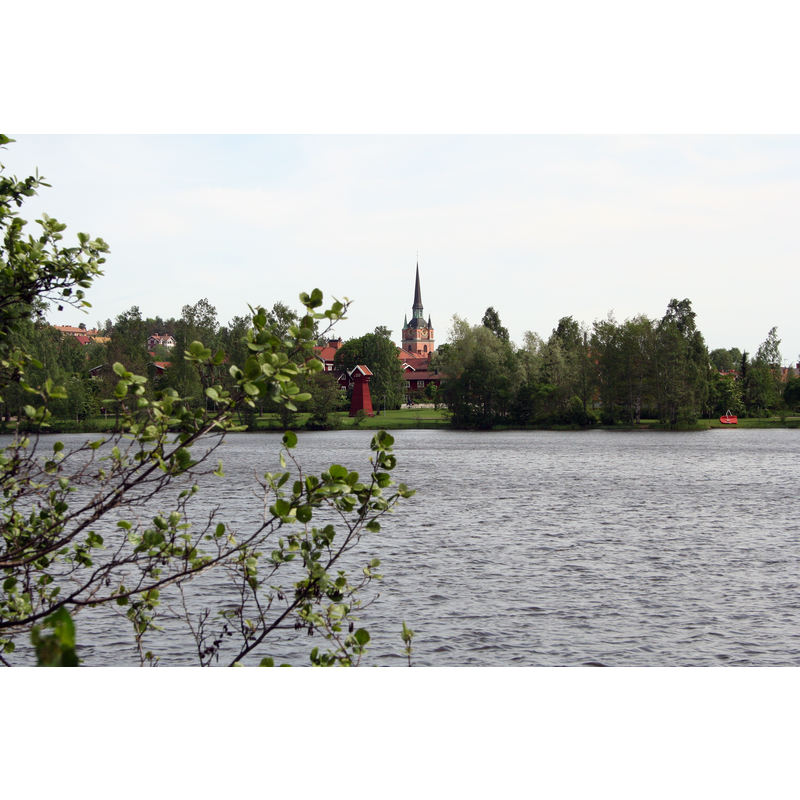 Source caption: "Östanforsån eller Kålgårdssjön och Stora Kopparbergs kyrka"