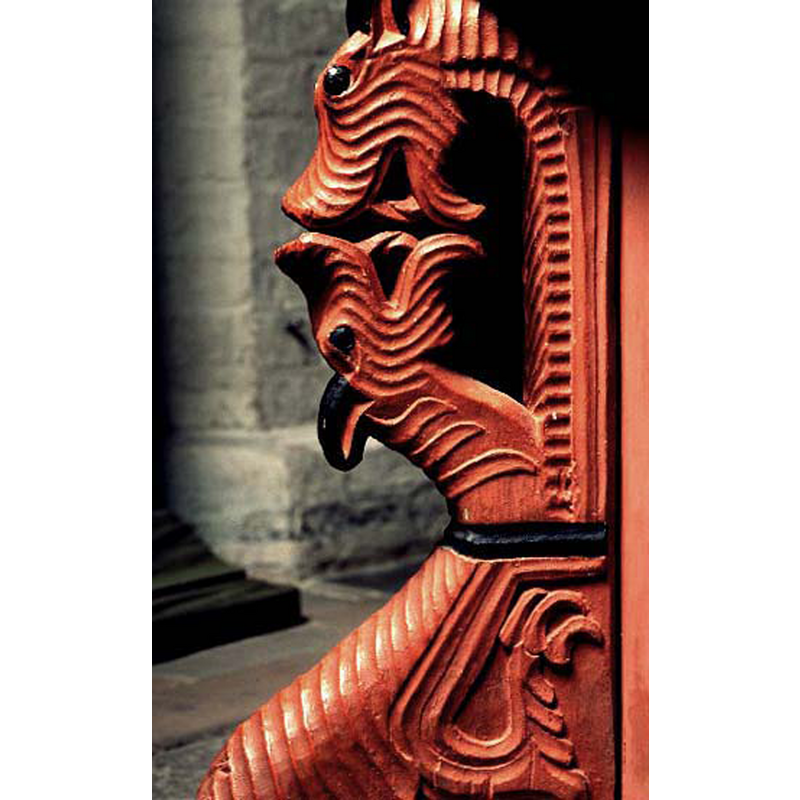 Source caption: "motställda drakar" [literally "facing or opposing dragons"]