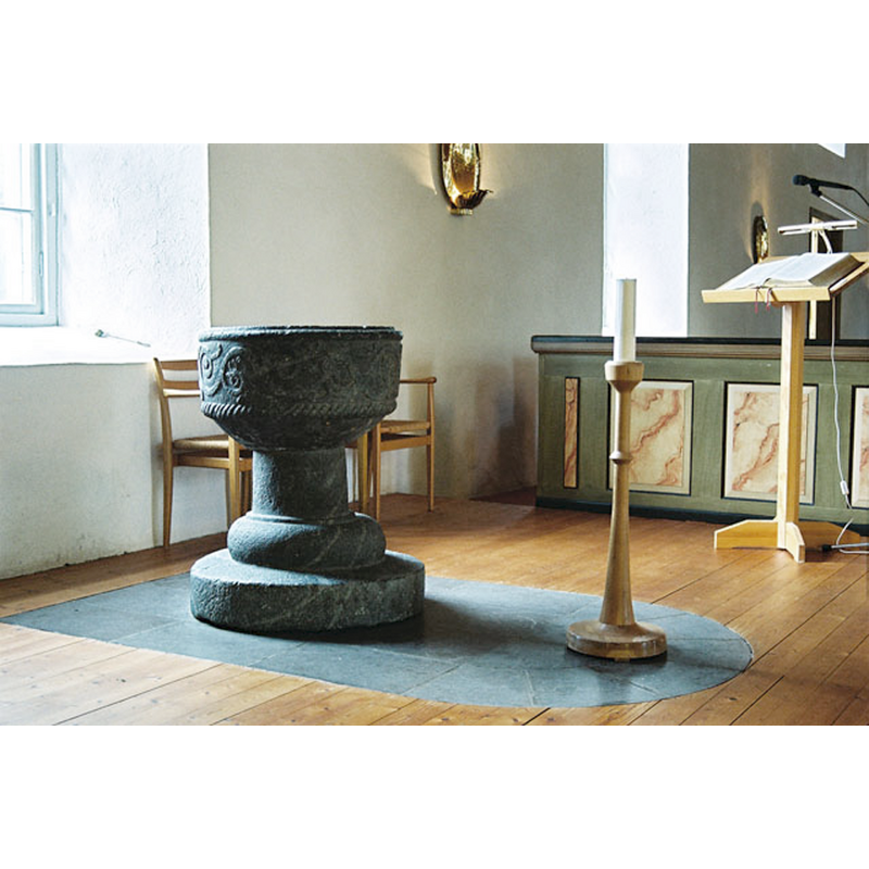in the chancel, south side