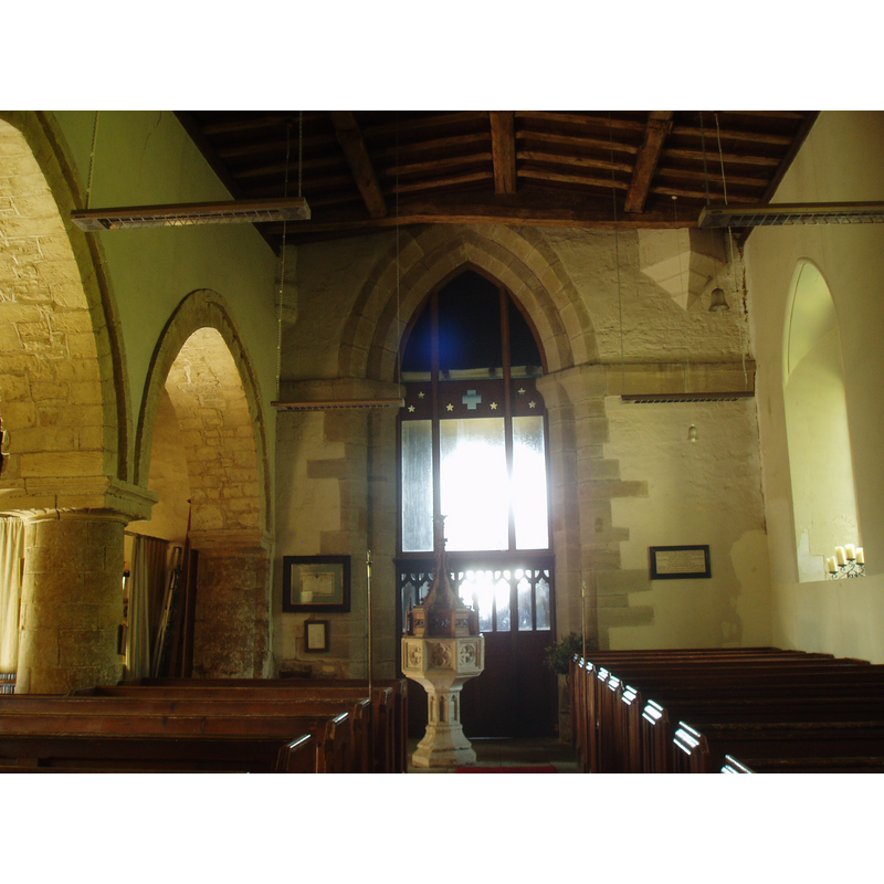 with the font and cover in the centre aisle