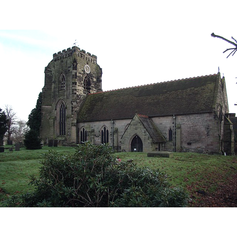 Source caption: "The Abbey Church at Polesworth stands on the north bank of the River Anker."