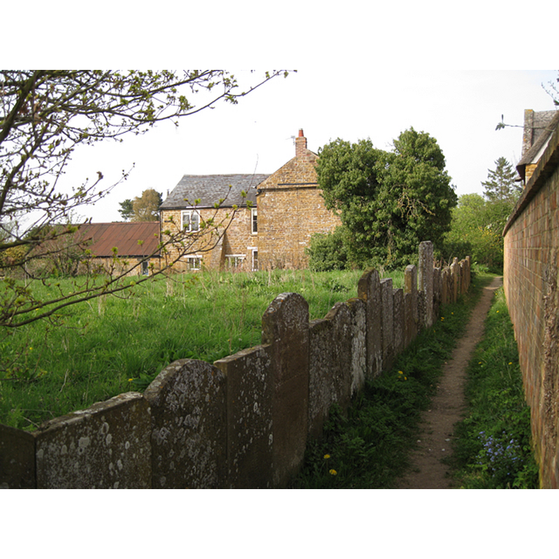 Source caption: "Footpath by the old churchyard"