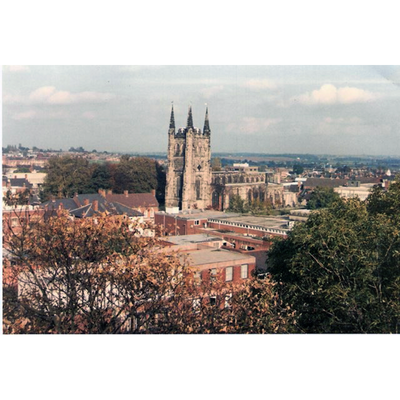 Source caption: "Tamworth church and skyline. taken from the battlements of Tamworth Castle."