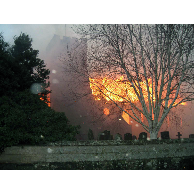 arson fire devours the church of St. Nicholas on 16 March 2008