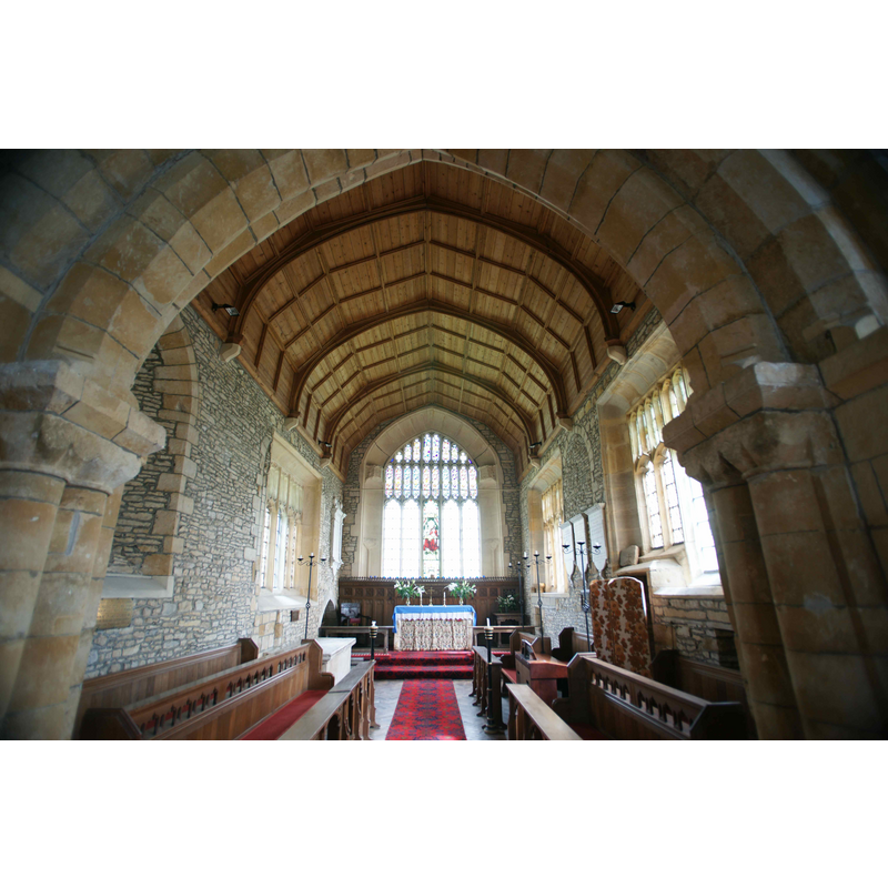 Source caption: "St Mary's church near Alderminster in Warwickshire used to be surrounded by the village of Whitchurch. The village was cleared by the 16th century for sheep farming but the church remains in use, despite its splendid near-isolation. [...] The church can trace its history back to circa 908AD and the windows shown on the side wall of the church reputedly came from Evesham Cathedral."
