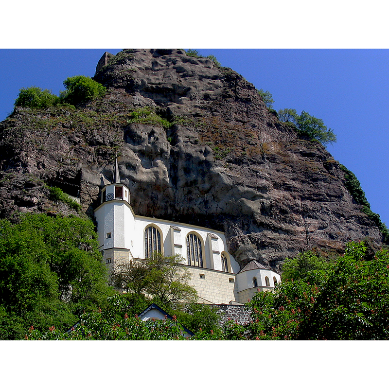 the dramatic setting of this 'crag  church'