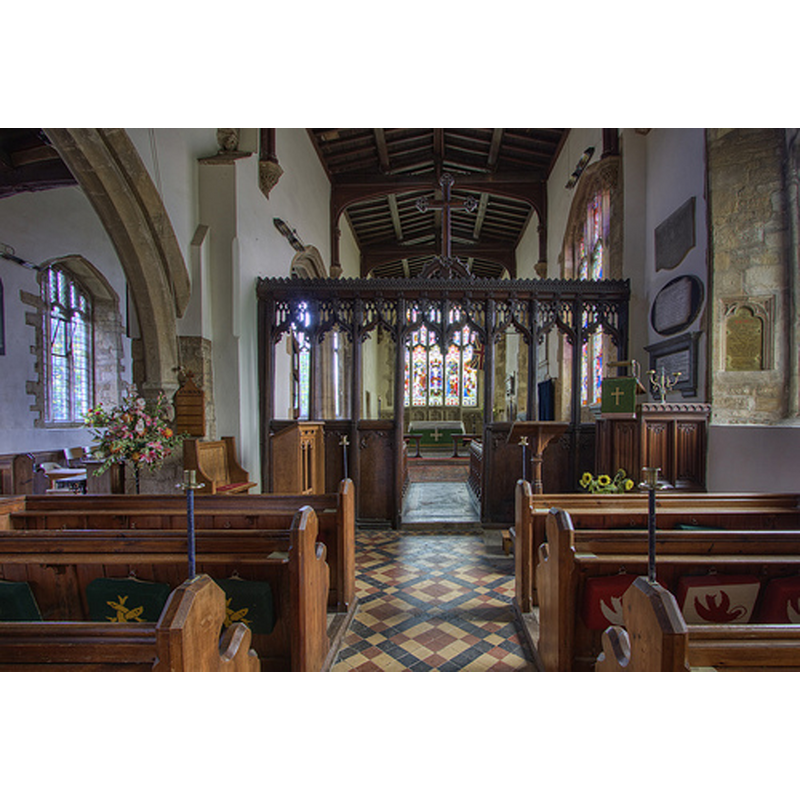 with the ornate chancel screen