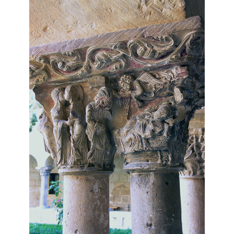 one of the many figural cloister capitals by the Silos' master