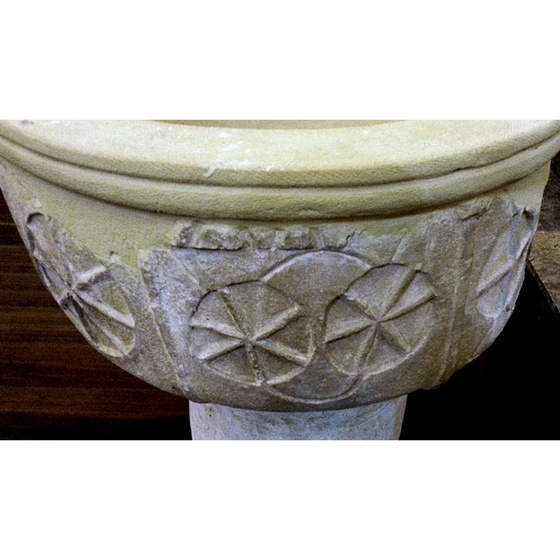 part of the heavy-handed reconstruction of this font