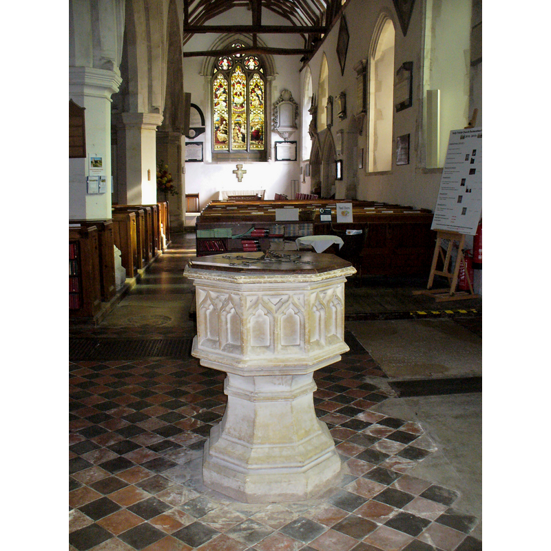 the modern font at the west end