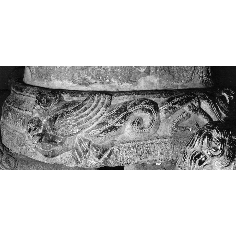 striking representation of the amphisbaena with its human prey