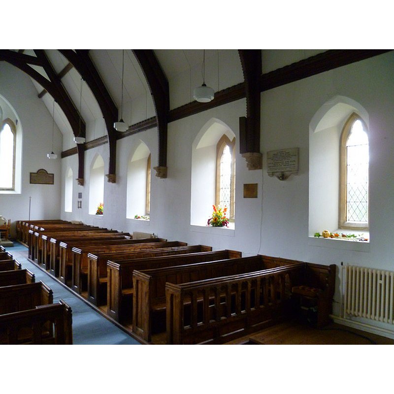 Source caption: "Barkham church interior. These are the windows on the northern wall."