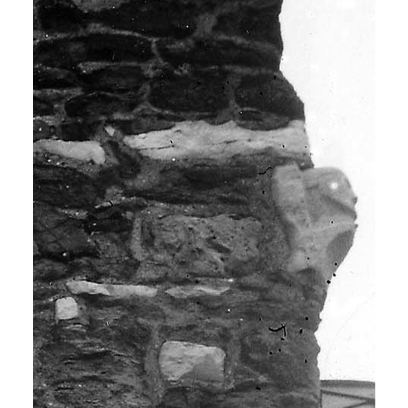the third of the three fragments; this one is built into the southwest angle of the tower