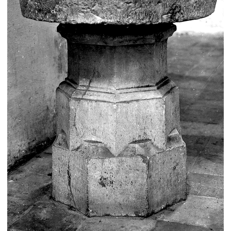 the 16th-century (?) base of the 13th-century (?) "stoup"