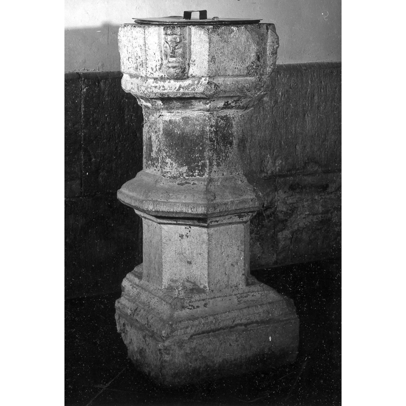the 16thC (?) composite (?) font and its cover