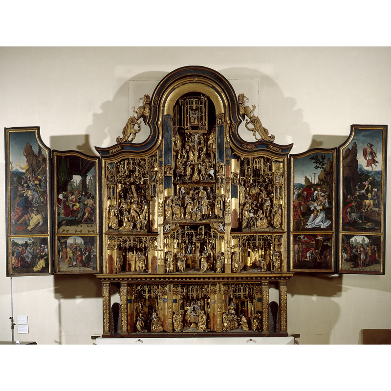 the 1530 [unknown master from Antwerp] retable from Sint-Genovena kerk, now in the Musées Royaux d'Art et d'Histoire, Brussels