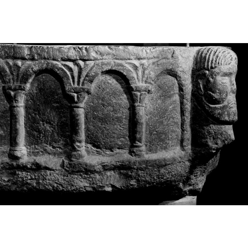 in each of the spandrels of the arcade