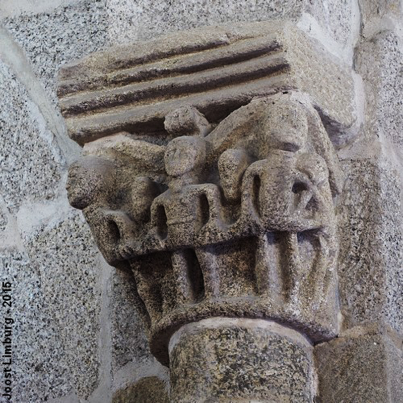 a capital from the earlier church here, incorporated into the later fabric