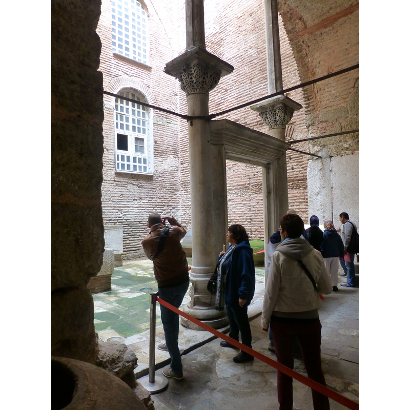 the entrance to the baptistery area of the museum