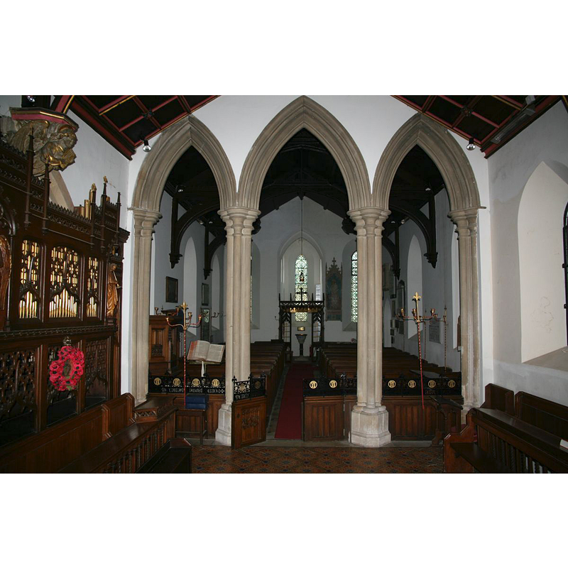 the modern font is visible at the far [west] end