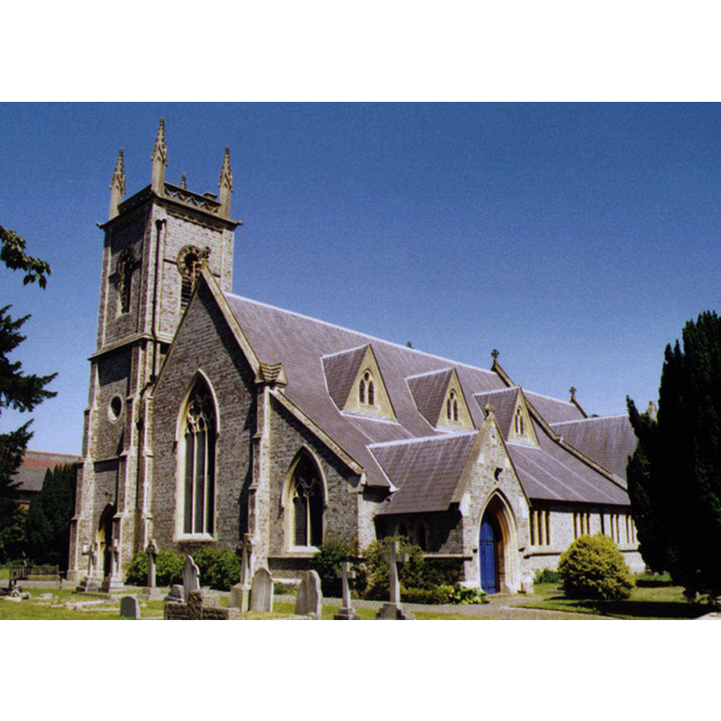 Source caption: "St Peter, Earley. Grade 2 listed building erected in 1844."