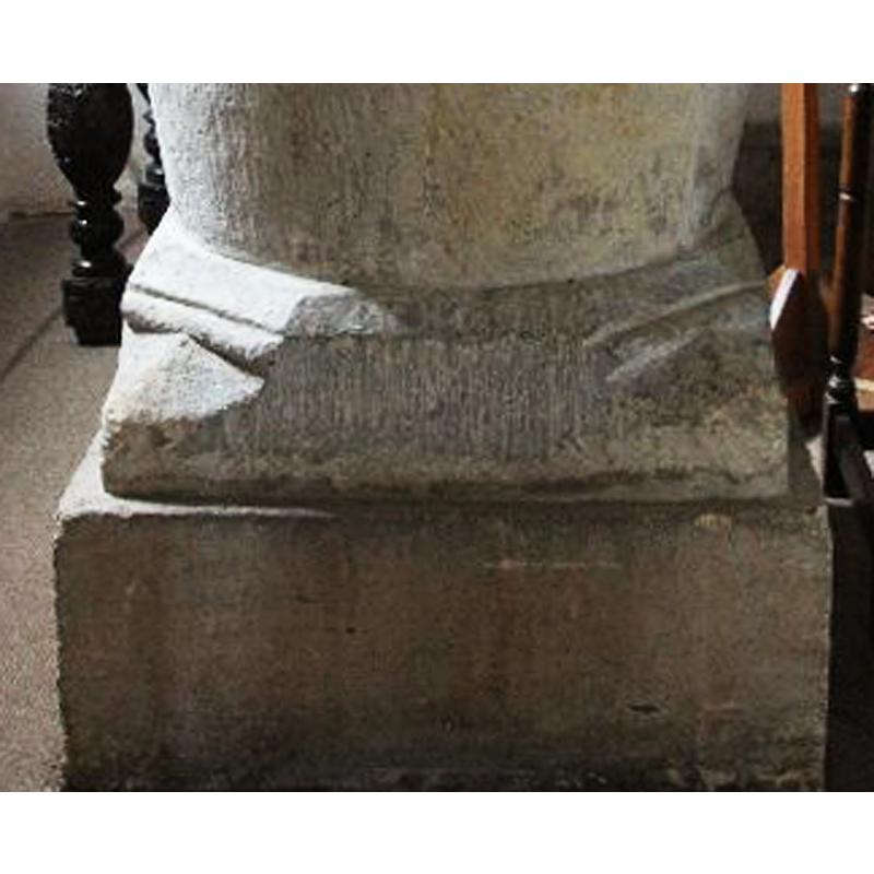 one at each angle of the base