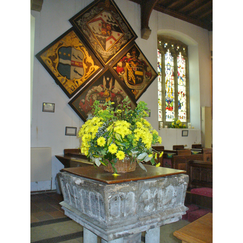 with the font and cover in the foreground