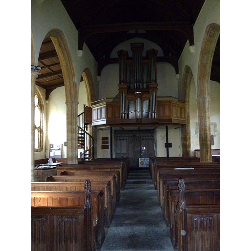 the font and cover are partially visible on the left side, by the fifth bench from the front