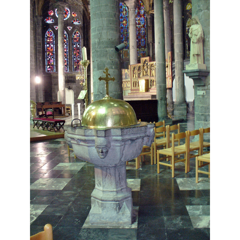 the font and cover in the present location, at the east end of the north aisle